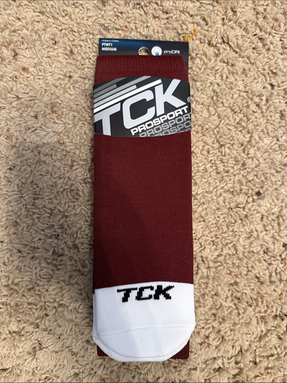 TC Maroon and White Athletic Crew Socks